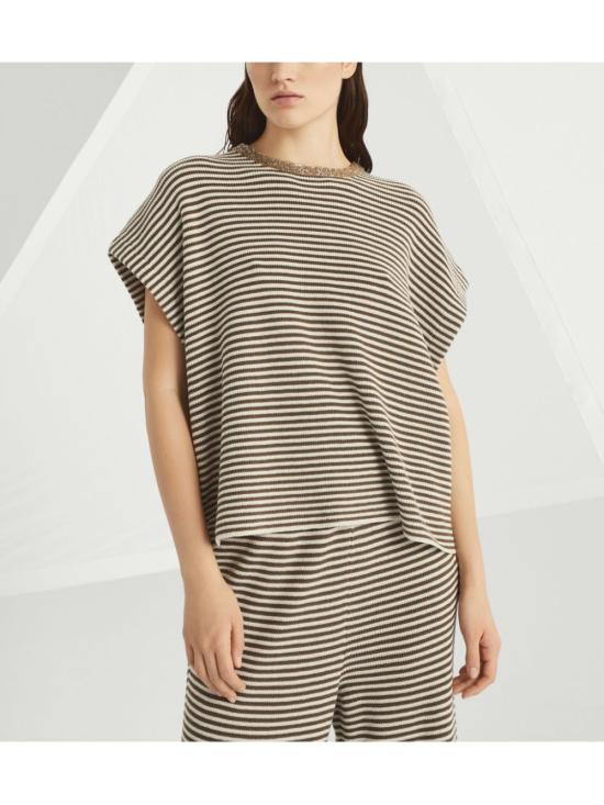  브루넬로 쿠치넬리 반팔 티셔츠 M19253620CHD54 coffee - BRUNELLO CUCINELLI