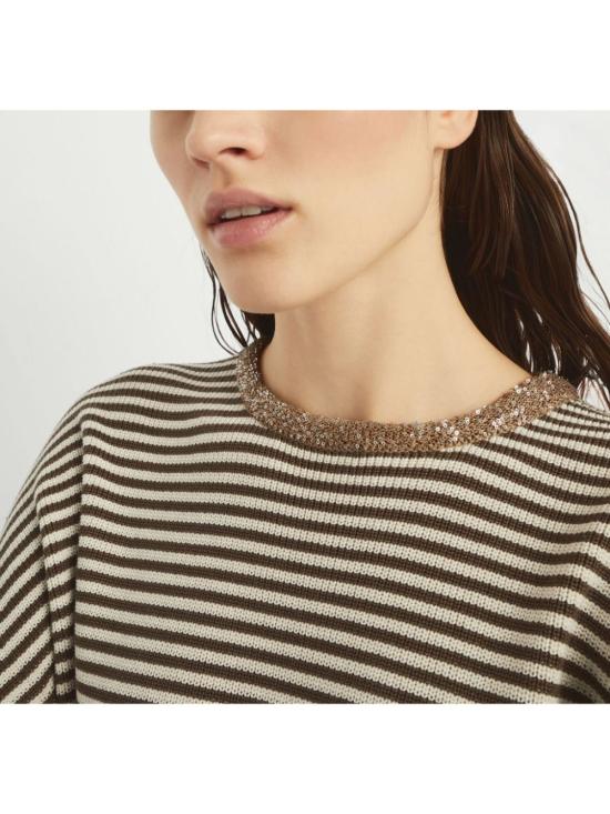  브루넬로 쿠치넬리 반팔 티셔츠 M19253620CHD54 coffee - BRUNELLO CUCINELLI