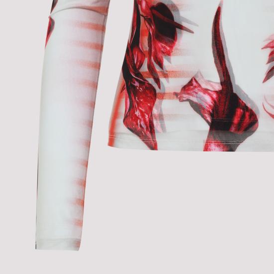 25SS 장 폴 고티에 긴팔 티셔츠 2533FTO264T581422030 422030 MINT PALEPINK RED - JEAN PAUL GAULTIER