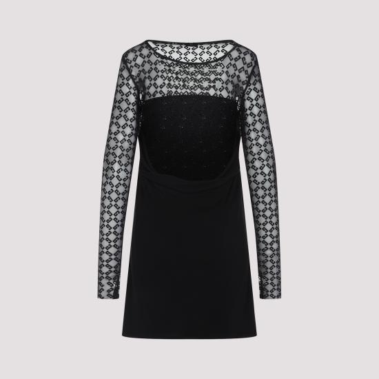 25SS 지방시 숏 원피스 BW22AC20H0 008 BLACK SILVERY - GIVENCHY
