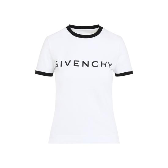 25SS 지방시 반팔 티셔츠 BW70BF3YAC 116 WHITE BLACK - GIVENCHY
