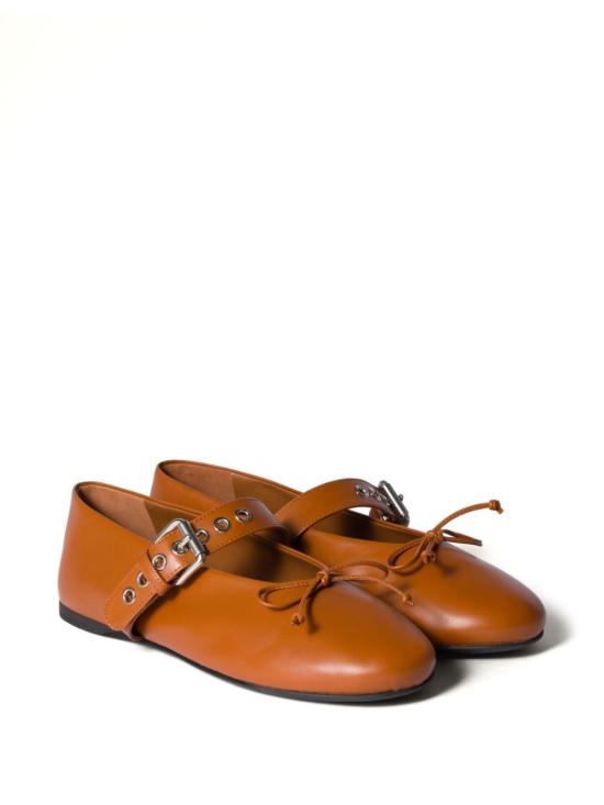  미우미우 플랫 슈즈 5F210EF005070 cognac - MIU MIU