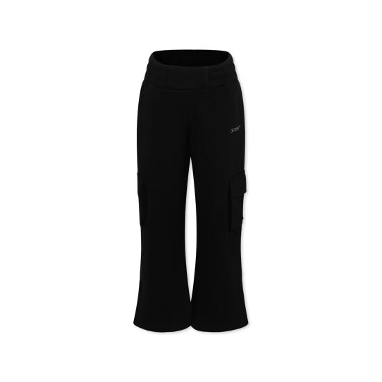 25SS [키즈] 오프화이트 스트레이트 팬츠 OGCH00BS25FLE0011072 BLACK