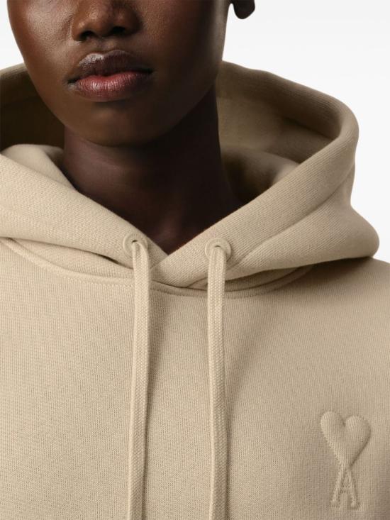  아미 후드 티셔츠 E25USW227749 beige - AMI