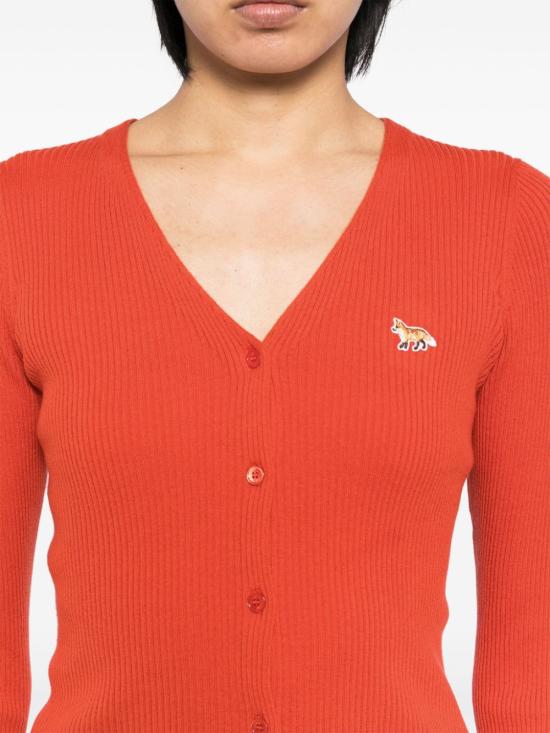  메종키츠네 가디건 NW00507KT1091P653 red - MAISON KITSUNE