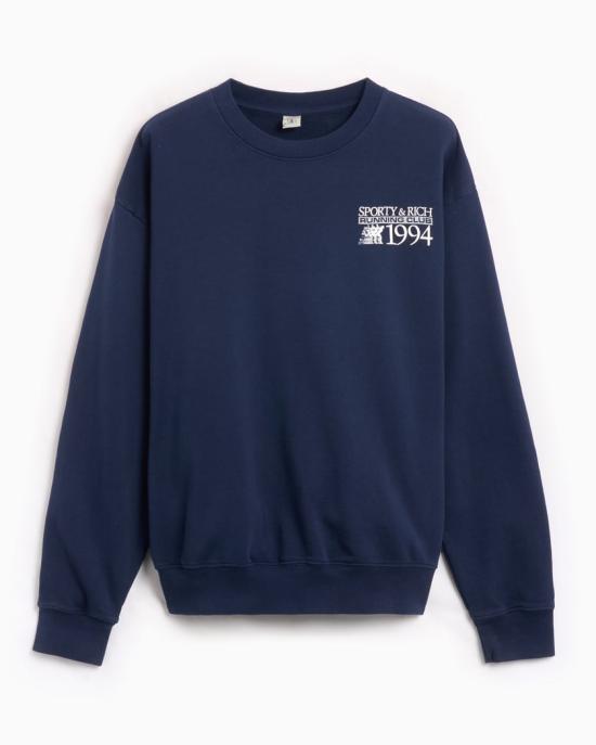  스포티앤리치 긴팔 티셔츠 ST071516170BL3231 NAVY WHITE DOM