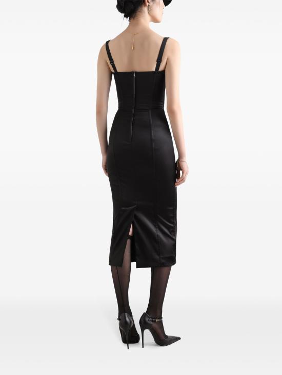 25SS 돌체앤가바나 미디 원피스 F6DIHTFURAD N0000 Black - DOLCE & GABBANA