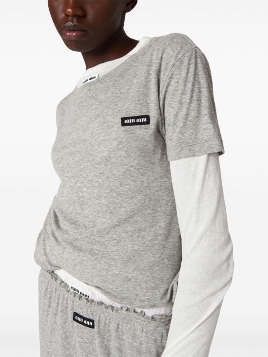  미우미우 반팔 티셔츠 MJN466S231133O grey - MIU MIU