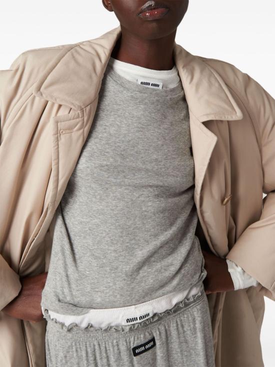  미우미우 반팔 티셔츠 MJN466S231133O grey - MIU MIU