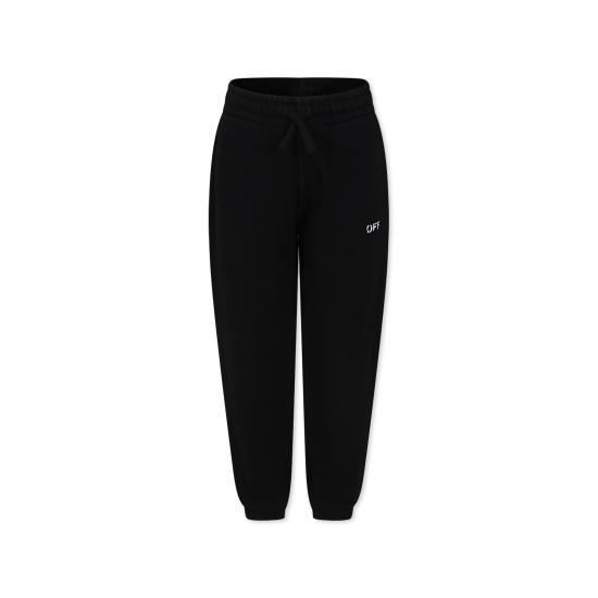 25FW [키즈] 오프화이트 트레이닝/조거 팬츠 OBCH001C99FLE0031001 BLACK