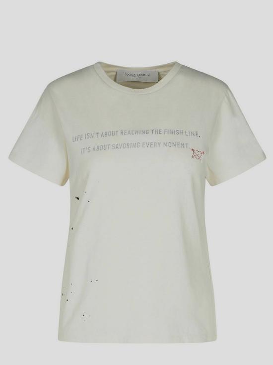 25SS 골든구스 반팔 티셔츠 GWP02008 P00162611945 Whiteblackred