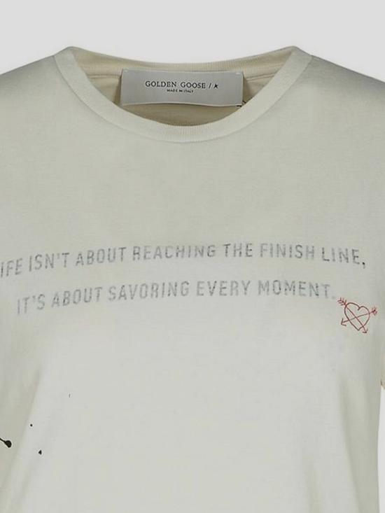 25SS 골든구스 반팔 티셔츠 GWP02008 P00162611945 Whiteblackred - GOLDEN GOOSE