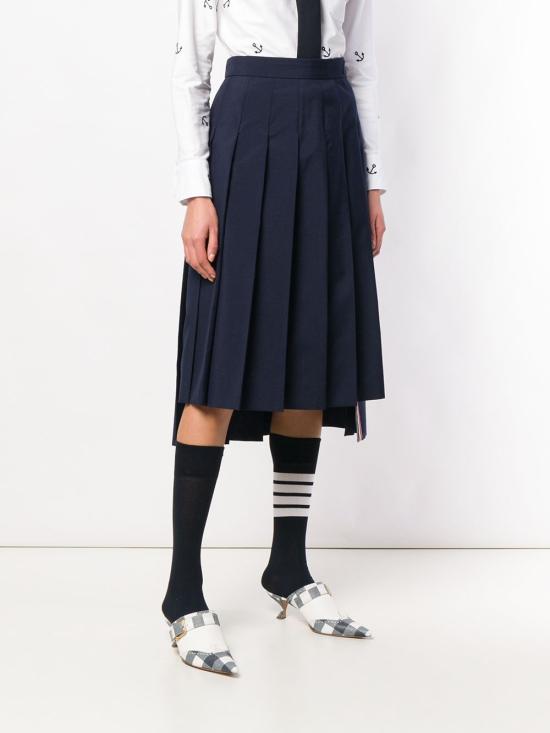 톰브라운 미디 스커트 FGC400V02872 navy - THOM BROWNE