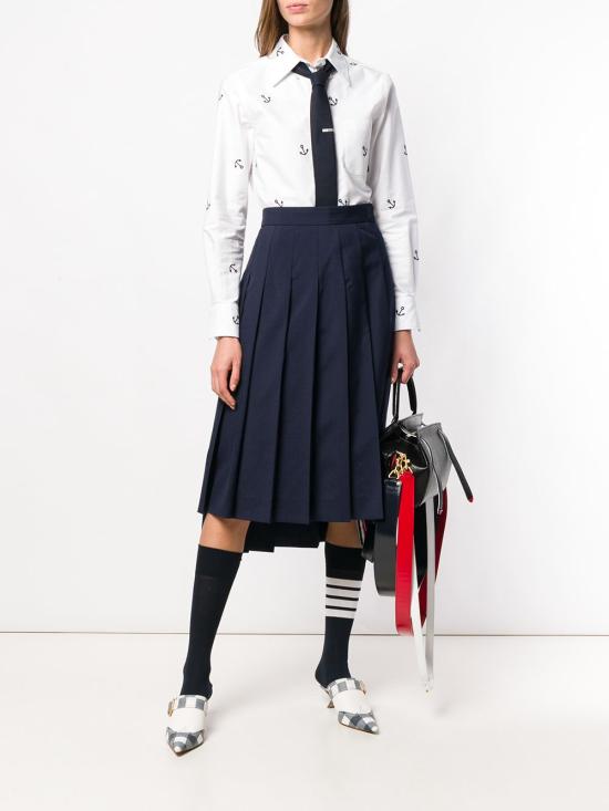  톰브라운 미디 스커트 FGC400V02872 navy - THOM BROWNE