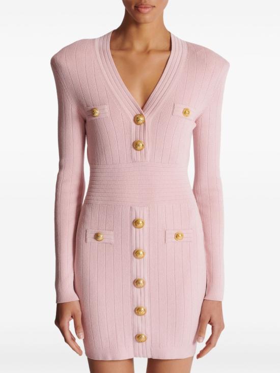  발망 미디 원피스 DF1R8059KB07 - BALMAIN