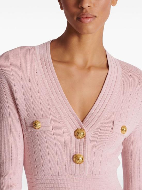  발망 미디 원피스 DF1R8059KB07 - BALMAIN