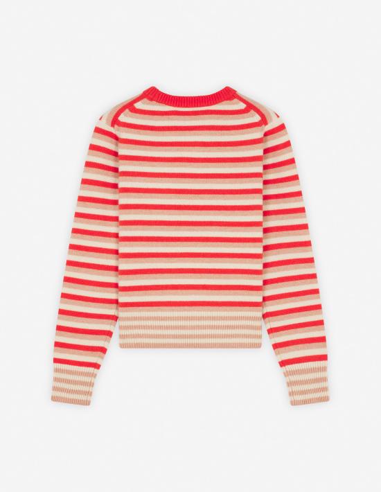  메종키츠네 스웨터 NW00804KM03290019 STRAWBERRY WHITE DOM - MAISON KITSUNE