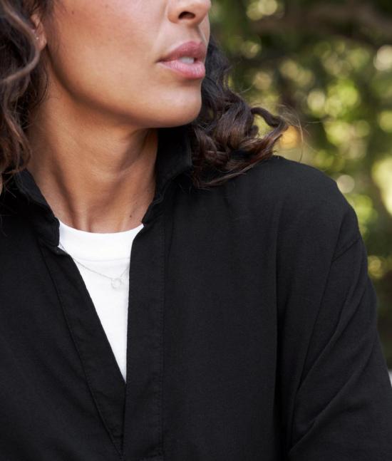  프랭크 앤 에일린 긴팔 티셔츠 프랭크 & 엘린 패트릭 포포버 헨리 블랙 - FRANK & EILEEN