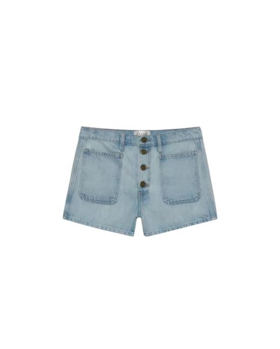  프레임 데님 숏팬츠 데님 르 바르도 노출 버튼 숏 트레비 - FRAME
