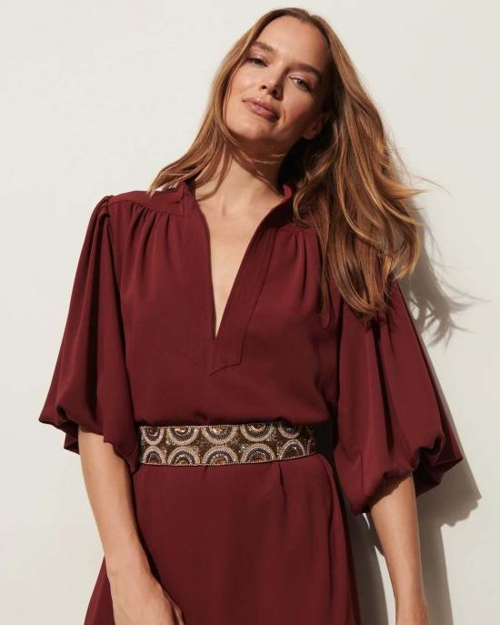  피그 와이드 벨트 Figue Iris 비즈 가죽  메탈릭 콤보