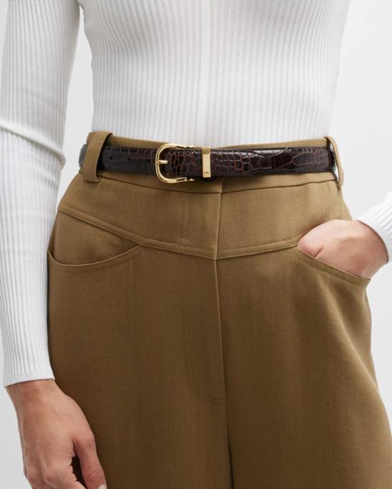  닐리로탄 레귤러 벨트 Lizzie Fortunato Louise  다크 브라운/샤이니 브라스 버클