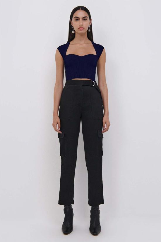  조나단 심카이 민소매 티셔츠 Jonathan Simkhai Abia 크롭 티셔츠 아몬드/아몬드