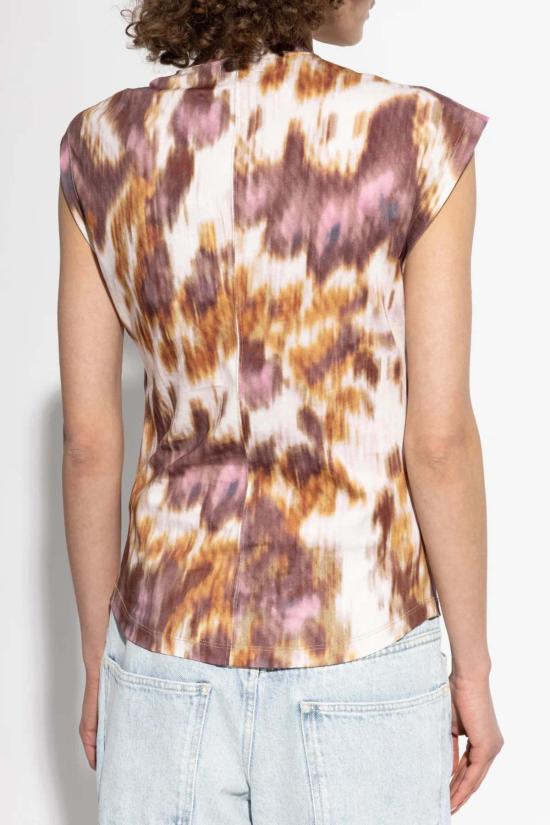  이자벨마랑에뚜왈 민소매 티셔츠 Isabel Marant Etoile Nayda 티셔츠 Ecru/Ochre - ISABEL MARANT ETOILE