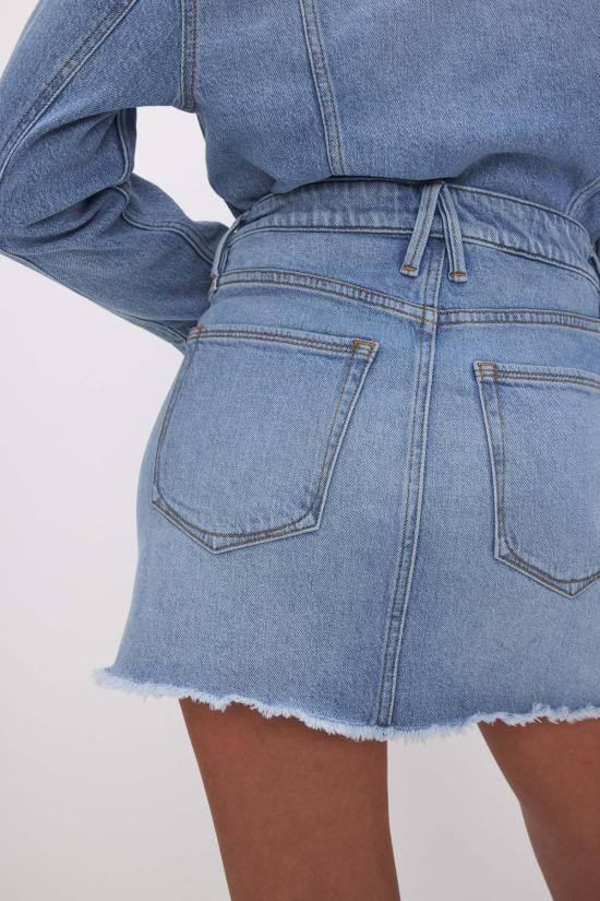  굿 아메리칸 데님 스커트 데님 유니폼 미니 스커트 인디고 - GOOD AMERICAN