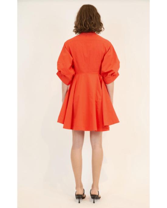  심카이 숏 원피스 재지 S/S 미니 드레스 파이어리 레드 - SIMKHAI