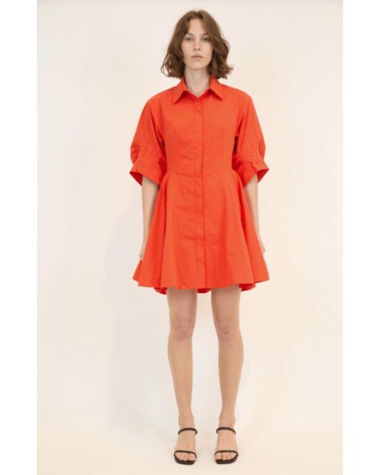  심카이 숏 원피스 재지 S/S 미니 드레스 파이어리 레드