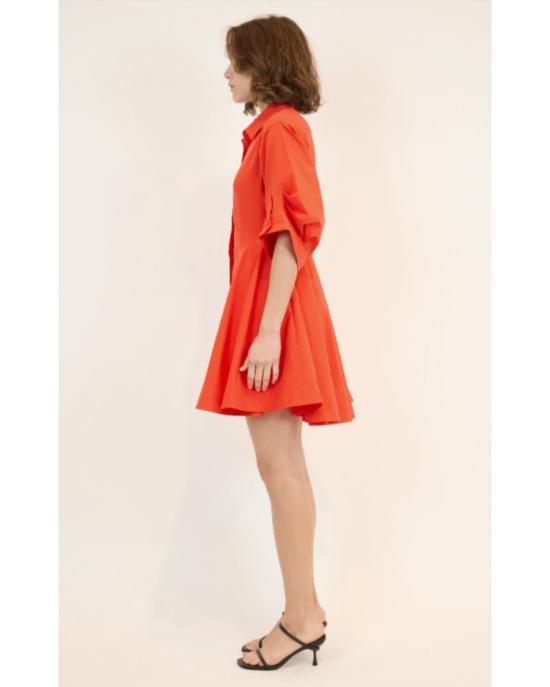  심카이 숏 원피스 재지 S/S 미니 드레스 파이어리 레드 - SIMKHAI