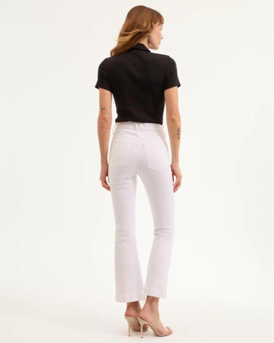  베로니카비어드 데님 팬츠 베로니카 비어드 카슨 하이 라이즈 앵클 플레어 화이트 - VERONICA BEARD