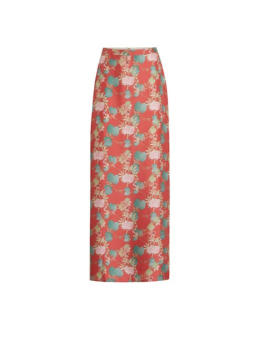  emporio sirenuse 롱 스커트 엠포리오 시레누세 로렐 드래곤플라이 실크 스커트 버건디