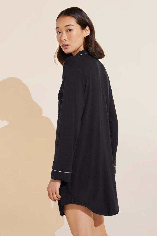  에버제이 라운지 웨어 지젤 슬립셔츠 블랙 - EBERJEY