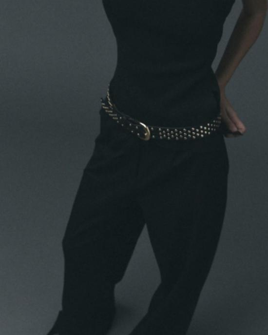  비로우더레귤러 벨트 레귤러 벨트 B Low The Belt 이드리스 스터드  블랙/골드