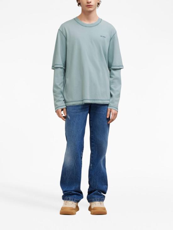  아미 긴팔 티셔츠 H23UTS216JE0051 teal - AMI