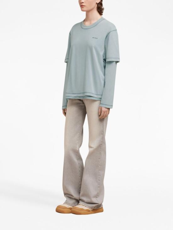  아미 긴팔 티셔츠 H23UTS216JE0051 teal - AMI