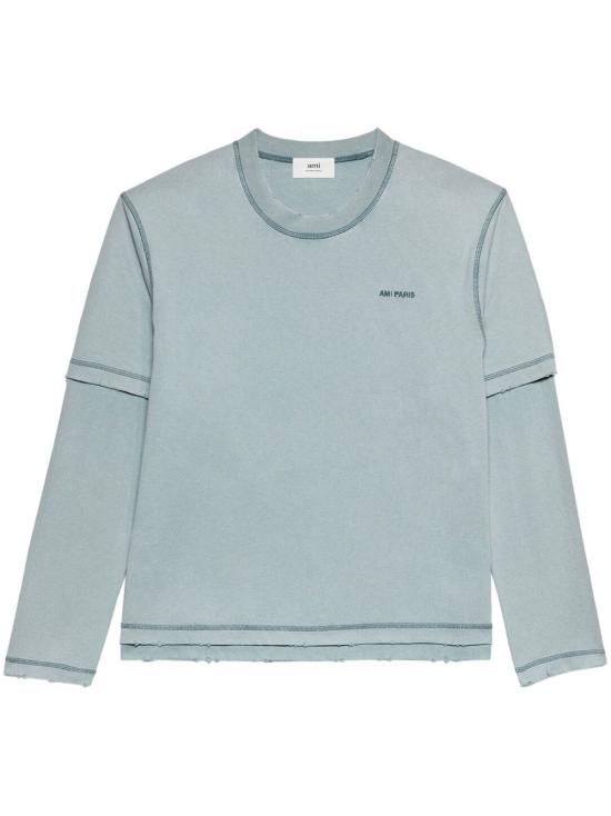  아미 긴팔 티셔츠 H23UTS216JE0051 teal