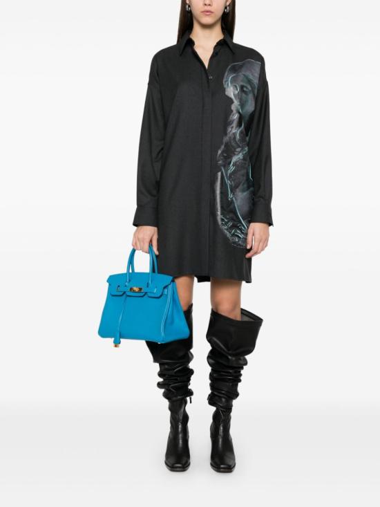  펜디 숏 원피스 FDD179ARUY dark grey - FENDI