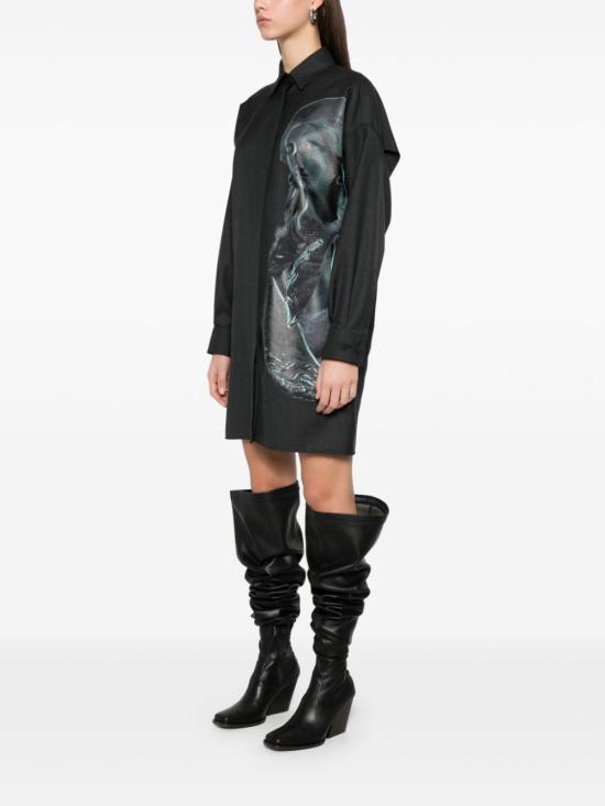  펜디 숏 원피스 FDD179ARUY dark grey - FENDI