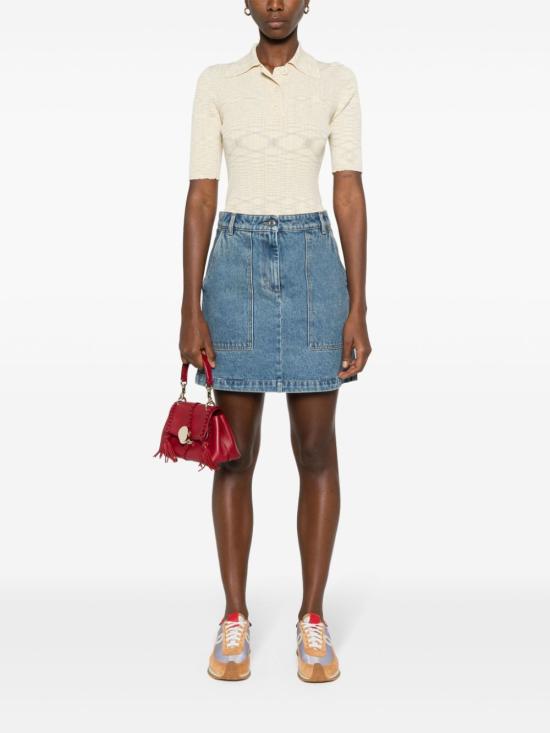  메종키츠네 숏 스커트 MW01505WW5023 blue - MAISON KITSUNE