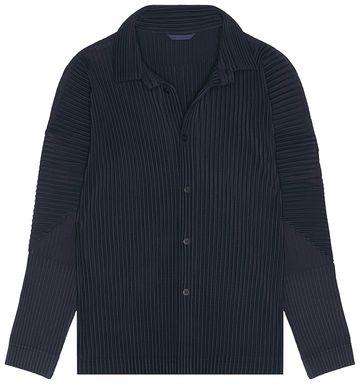  옴므 플리세 이세이 미야케 긴팔 셔츠 HP48JJ12374 MIDNIGHT BLUE DOM