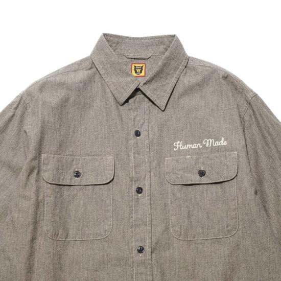  휴먼메이드 긴팔 셔츠 HM28SH003GRY GRAY DOM - HUMANMADE