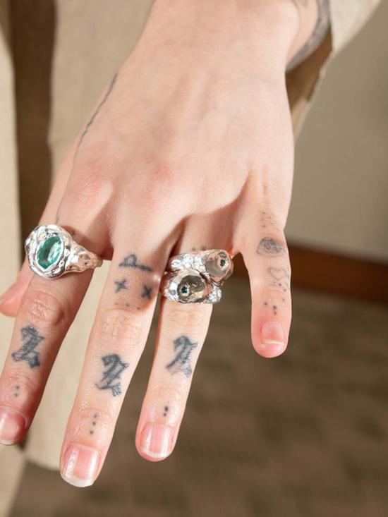  시무에로 반지 마레아 링 실버/블루 토파즈