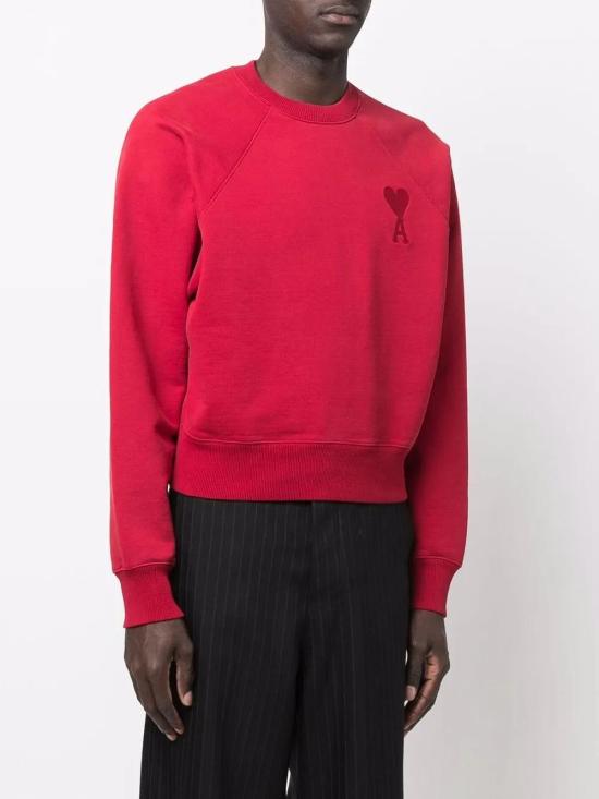  아미 긴팔 티셔츠 USW002747 dark red - AMI