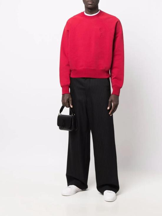  아미 긴팔 티셔츠 USW002747 dark red - AMI