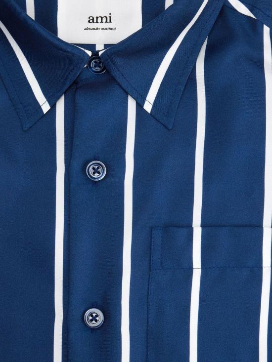  아미 셔츠 USH125SE0004 blue - AMI