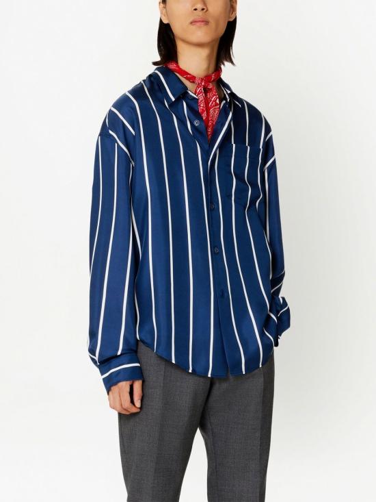  아미 셔츠 USH125SE0004 blue - AMI