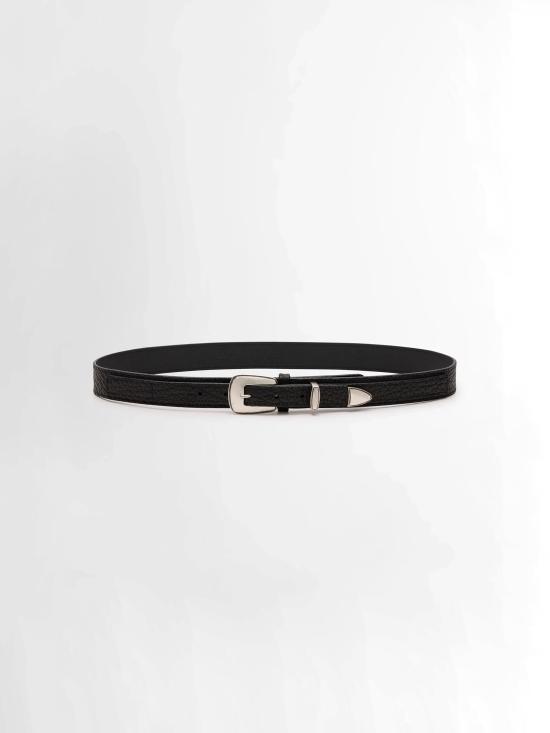 26SS 르메르 미니멀 웨스턴 벨트 카우 레더 AC1181 LL139 999 BLACK DOM