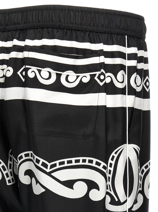 25SS 돌체앤가바나 스트레이트 팬츠 GVCRATHI1WFHN9RA White Black - DOLCE & GABBANA